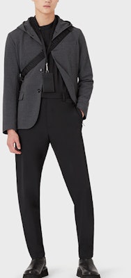 Emporio Armani 2021秋冬灰色连帽单排扣宽松外套. 6K1GN6-1NQCZ-0633 Lookbook Emporio Armani 2021秋冬灰色连帽单排扣宽松外套. 6K1GN6-1NQCZ-0633