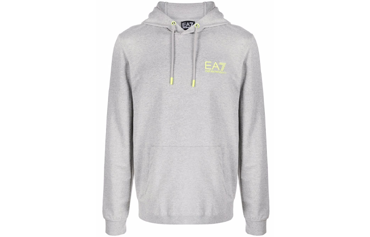 Emporio Armani FW21 Grey Logo Graphic Loose Fit Hoodie 6KPM47-PJ05Z-3905