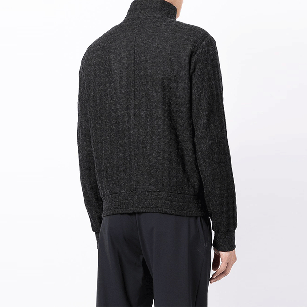 Shop Emporio Armani FW21 千鳥格紋拉鍊飛行夾克 男款 黑色 B1R290-B1D10-632