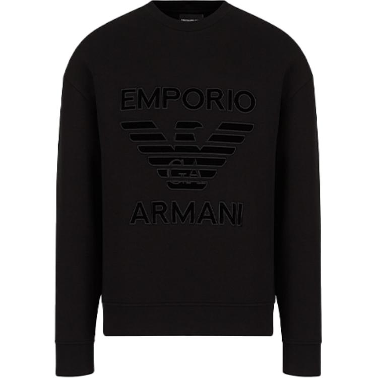 Emporio Armani FW21 Knit Sweatshirt with Logo Embroidery - Black 6K1M971-JHSZ1-0999