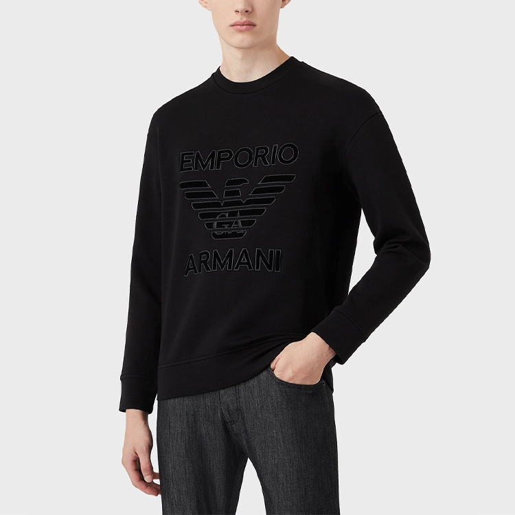 Emporio Armani FW21 Knit Sweatshirt with Logo Embroidery - Black 6K1M971-JHSZ1-0999 圖 5