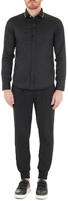 Emporio Armani FW21 黑色標誌長袖棉質襯衫 3K1CP8-1NXRZ-0999 Shop Emporio Armani FW21 黑色標誌長袖棉質襯衫 3K1CP8-1NXRZ-0999