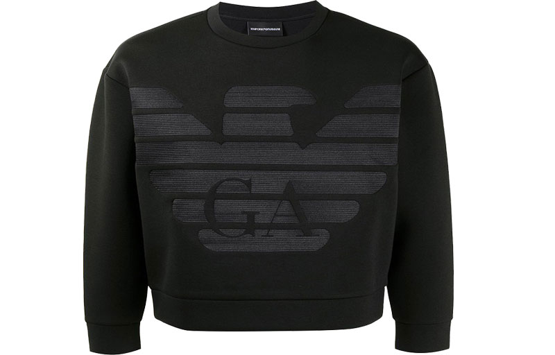 Emporio Armani FW21 Logo Crewneck Long Sleeve Sweatshirt Black 3K1MD5-1JUWZ-0029