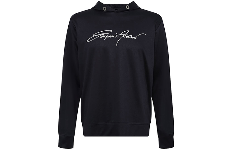 Emporio Armani FW21 Logo Embroidered Hoodie Navy Blue 6H1MC2-1JSGZ-920
