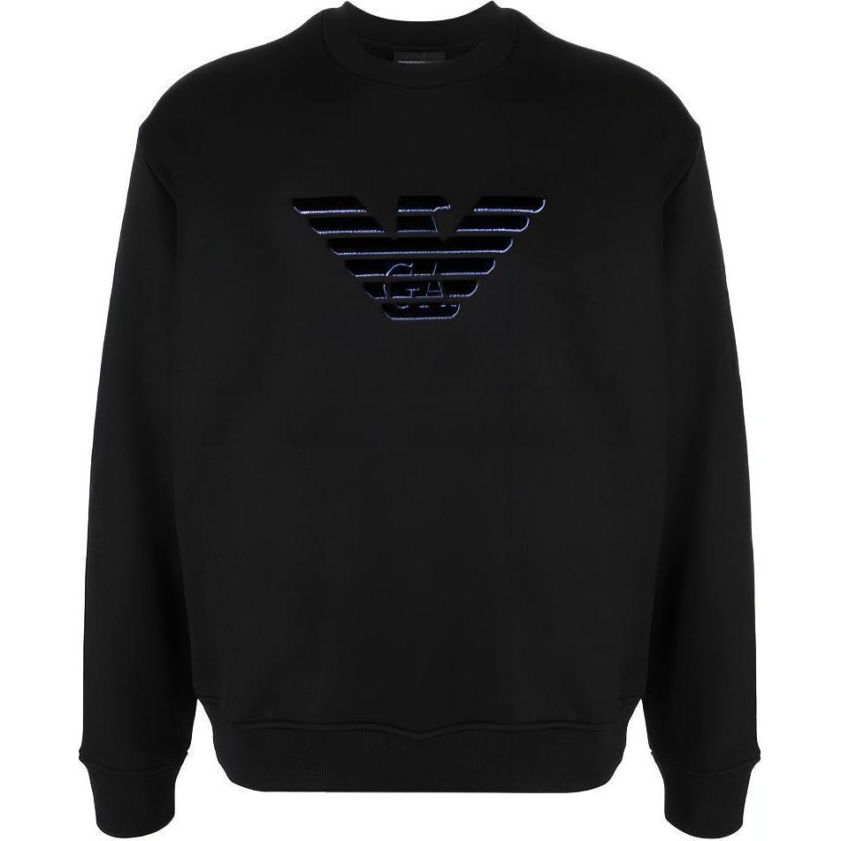 Emporio Armani FW21 Logo Loose Fit Crewneck Sweatshirt Black 6K1M93-1JQNZ-0059