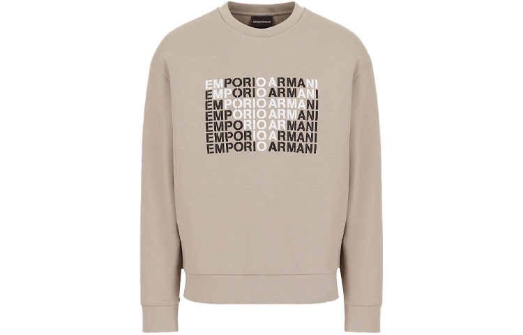 Emporio Armani FW21 Logo Loose Fit Long Sleeve Sweatshirt Khaki Men 6K1M62-1JHSZ-0144