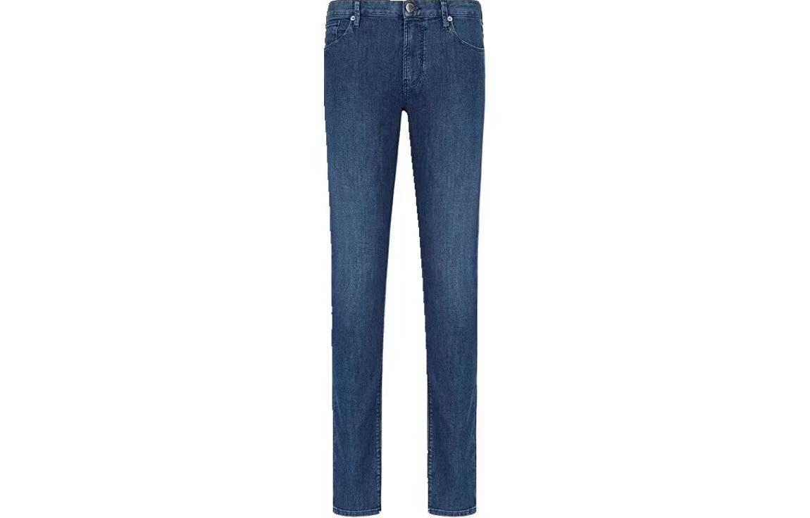 Emporio Armani FW21 Logo Mid-Rise Straight Fit Jeans Blue 8N1J06-1D85Z-0943