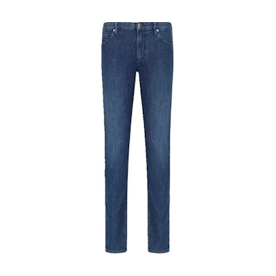 Emporio Armani FW21 Logo Mid-Rise Straight Fit Jeans Blue 8N1J06-1D85Z-0943