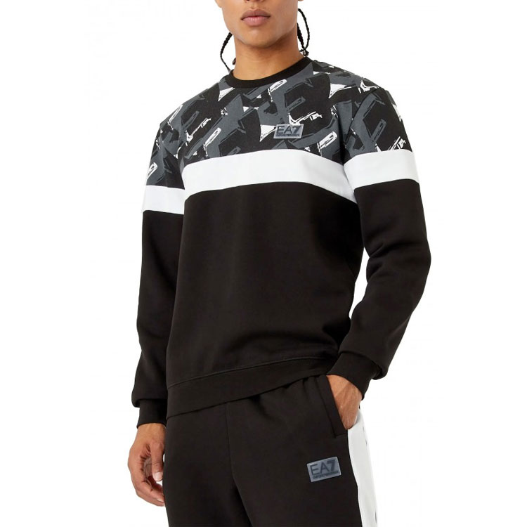 Emporio Armani FW21 Logo Print Colorblock Pullover Sweatshirt Black 6KPM81-PJ07Z-1200 圖 4