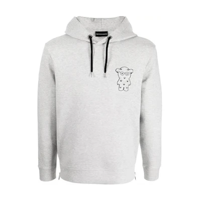 Emporio Armani FW21 Logo Print Hoodie Gray. 6K1MG3-1JHSZ-0616