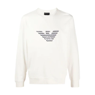 Emporio Armani FW21 Logo Print Pullover Sweatshirt White () 3K1MP5-1JTNZ-0101