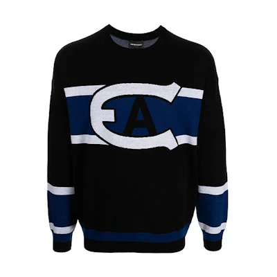 Emporio Armani FW21 Logo Print Wool Sweater Black 6K1MXA-1MSRZ-0999