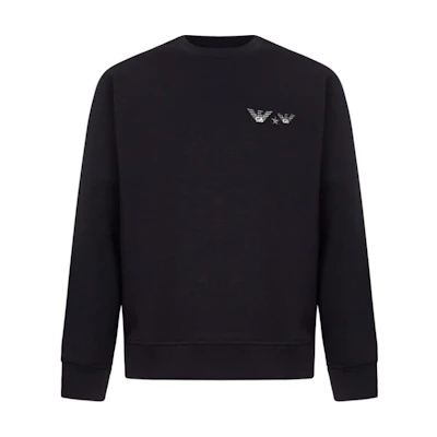 Emporio Armani FW21 Logo Pullover Casual Long-Sleeve Sweatshirt Navy Men. 6K1M75-1JHSZ-0920