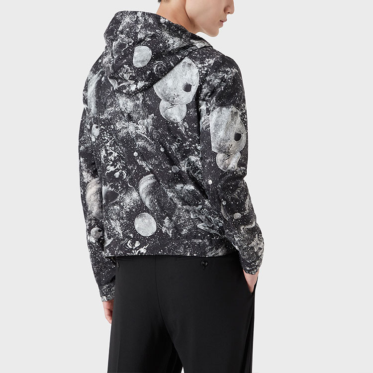 Purchase EMPORIO ARMANI FW21 星空印花标志黑色夹克外套 B1R410-B1017-991