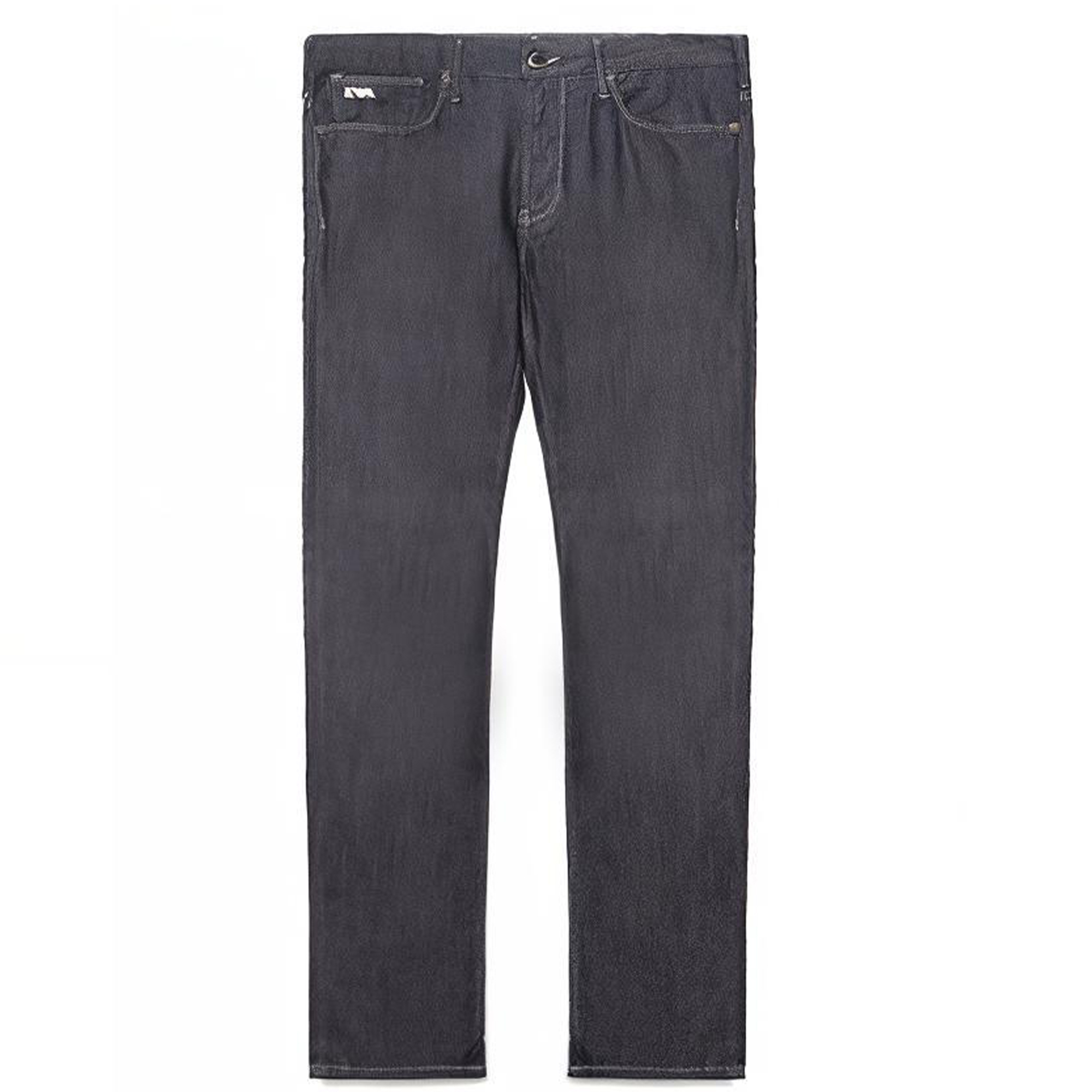 EMPORIO ARMANI FW21 Logo Straight Fit Denim Jeans Men’s Blue 8N1J06-1D85Z-0941