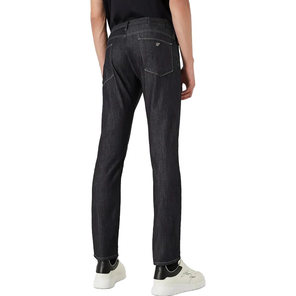 Details for EMPORIO ARMANI FW21 Logo Seluar Jeans Lelaki Blue Straight Fit Denim 8N1J06-1D85Z-0941