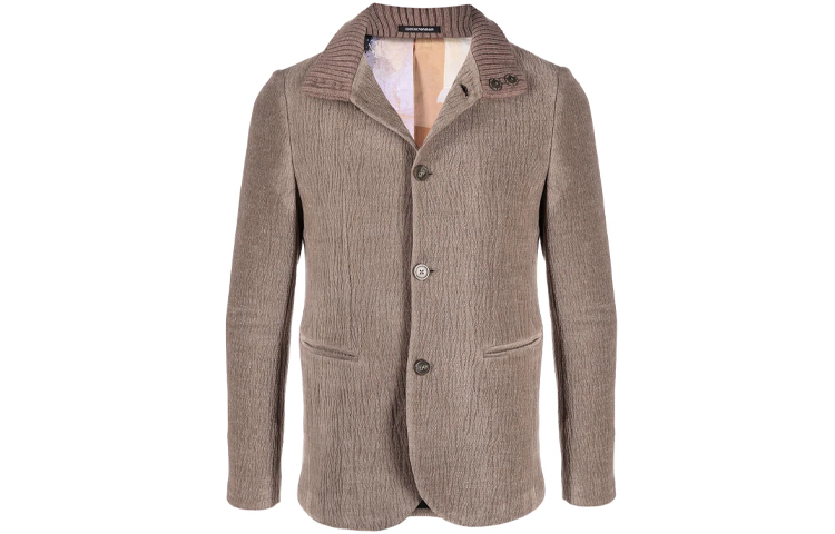 Emporio Armani FW21 Loose-Fit Single-Breasted Jacket - Light Brown B1G37-0B121-0118