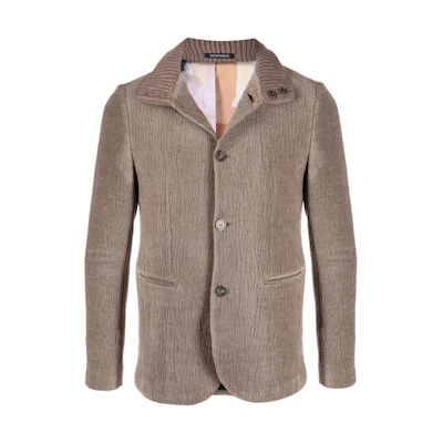 Emporio Armani FW21 Loose-Fit Single-Breasted Jacket - Light Brown B1G37-0B121-0118