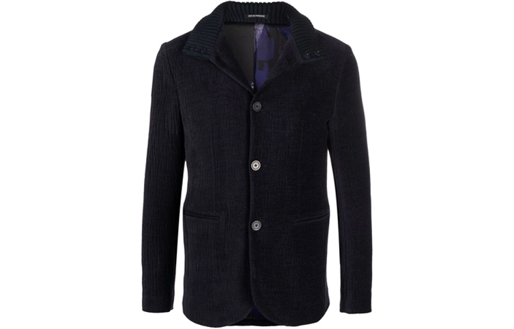 Emporio Armani FW21 Loose-Fit Single-Breasted Navy Blazer Jacket B1G37-0B121-0922