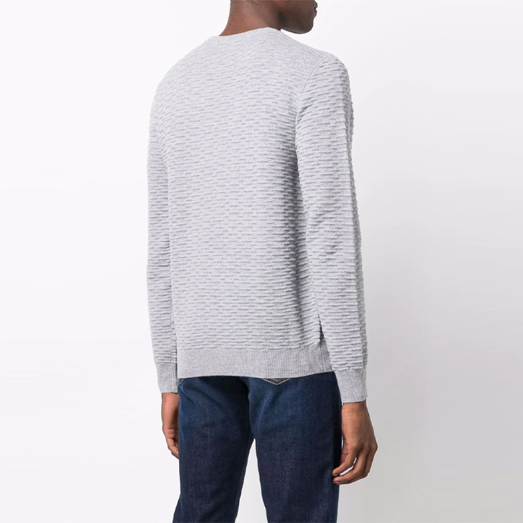 EMPORIO ARMANI FW21 Loose Fit Wool Knit Pullover Sweater - Gray 6K1MV7-1M08Z-0630 圖 4