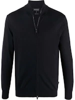 EMPORIO ARMANI FW21 Minimalist Navy Blue Knit Zipper Sweater for Men. 8N1MUZ-1MJXZ-0920 EMPORIO ARMANI FW21 Minimalist Navy Blue Knit Zipper Sweater for Men. 8N1MUZ-1MJXZ-0920