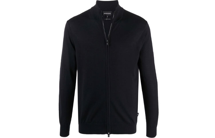EMPORIO ARMANI FW21 Minimalist Navy Blue Knit Zipper Sweater for Men. 8N1MUZ-1MJXZ-0920 圖 2