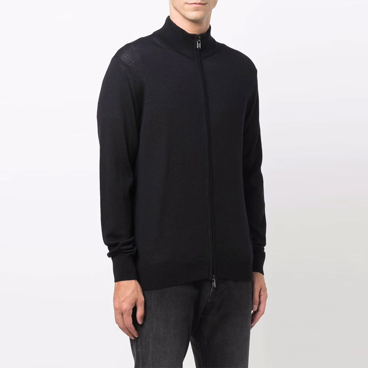 EMPORIO ARMANI FW21 Minimalist Navy Blue Knit Zipper Sweater for Men. 8N1MUZ-1MJXZ-0920 圖 4