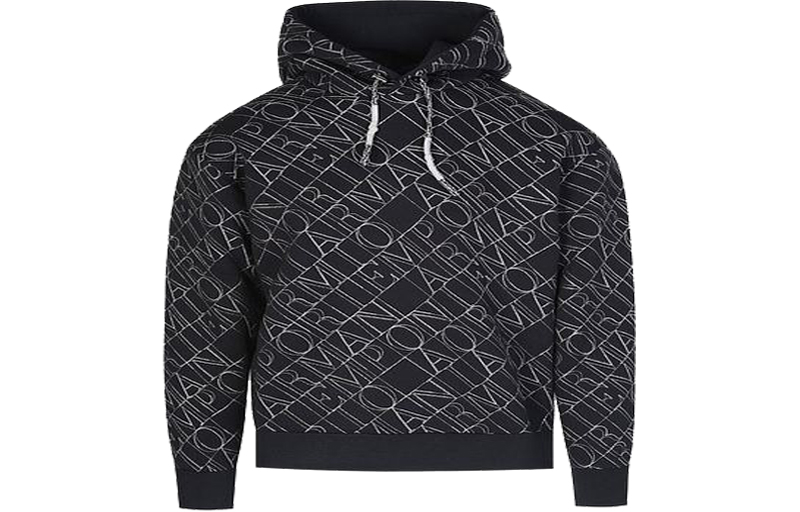 Emporio Armani FW21 Navy Blue Letter Print Hoodie Men 3K1ME4-1JVSZ-09200