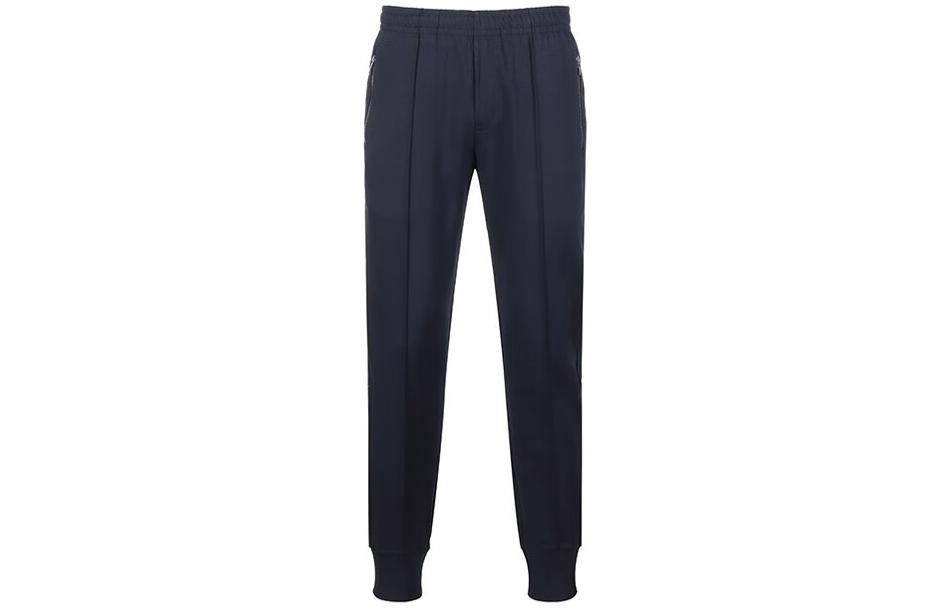 Shop Emporio Armani FW21 Navy Blue Side Zipper Pocket Sweatpants 8N1P72-1JBTZ-0920