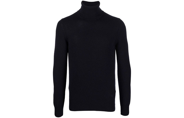 Emporio Armani FW21 Navy Blue Solid Color Turtleneck Knitted Sweater 8N1M46-1M71Z-0922