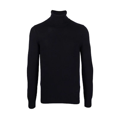 Emporio Armani FW21 Navy Blue Solid Color Turtleneck Knitted Sweater 8N1M46-1M71Z-0922