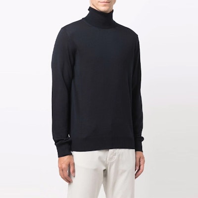 EMPORIO ARMANI FW21 Navy Turtleneck Wool Knit Pullover Sweater. 8N1M43-1M67Z-0922 Shop EMPORIO ARMANI FW21 Navy Turtleneck Wool Knit Pullover Sweater. 8N1M43-1M67Z-0922