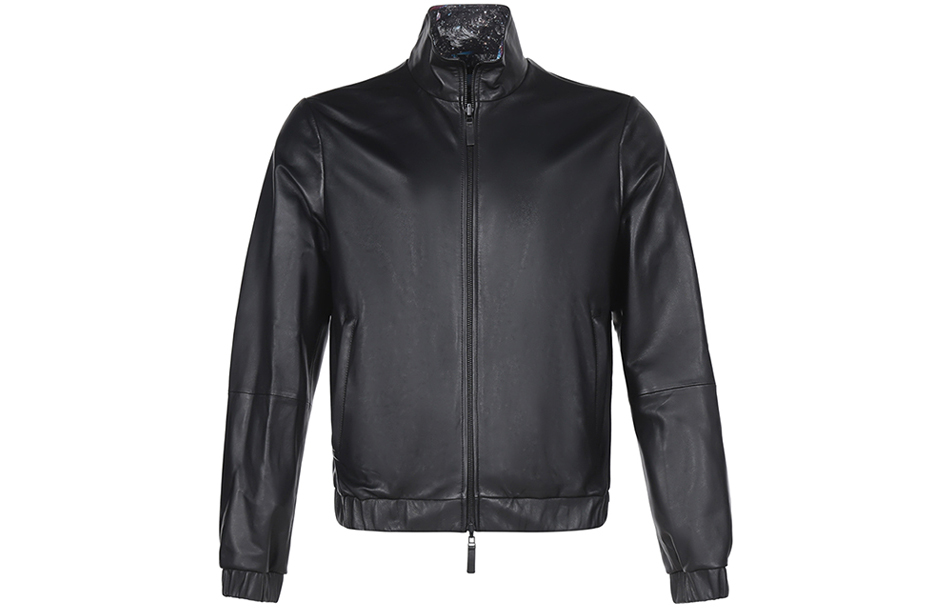 Emporio Armani FW21 Reversible Starry Sky Leather Jacket Black Men B1R32P-B1P32-999