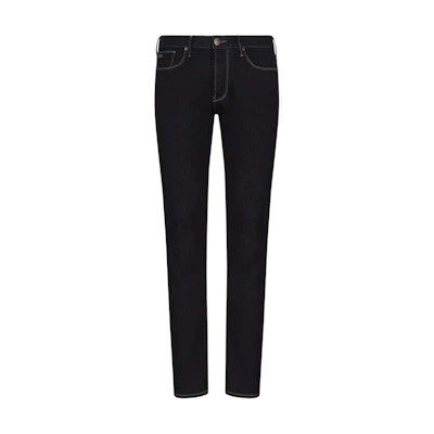 EMPORIO ARMANI FW21 Slim Fit Eagle Logo Denim Jeans Blue 8N1J06-1G0LZ-0941