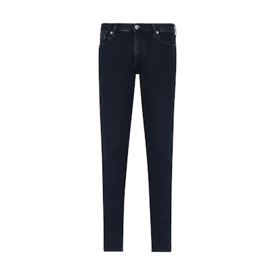 EMPORIO ARMANI FW21 Slim Fit Logo Detail Jeans - Blue. 8N1J06-1G0IZ-0942