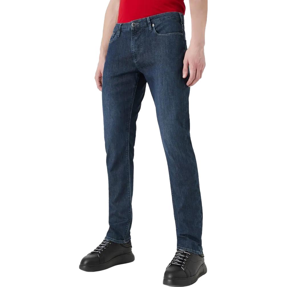 Sizing Emporio Armani FW21 Jeans Lelaki Slim Fit Warna Biru Denim. 8N1J06-1D85Z-0942