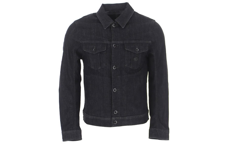 Emporio Armani FW21 Solid Black Denim Jacket for Men. 8N1B95-1DV7Z-0005