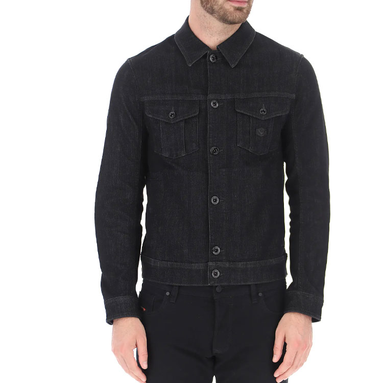 Emporio Armani FW21 Solid Black Denim Jacket for Men. 8N1B95-1DV7Z-0005 圖 3