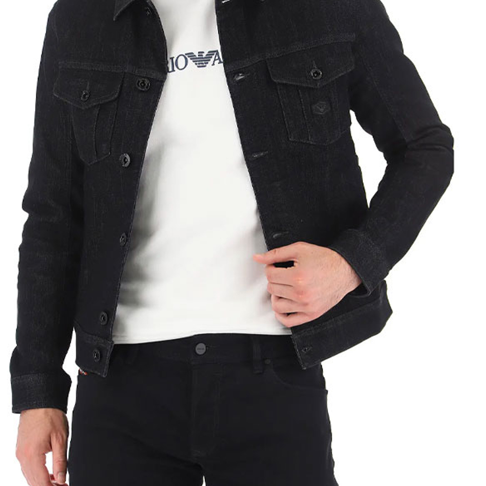 Emporio Armani FW21 Solid Black Denim Jacket for Men. 8N1B95-1DV7Z-0005 圖 7