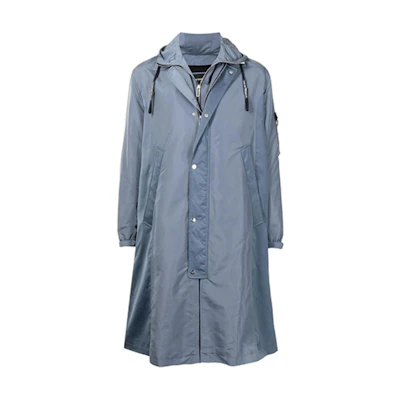 Emporio Armani FW21 Solid Color Zip-Up Hooded Jacket Gray-Blue 3K1L98-1NZHZ-0668