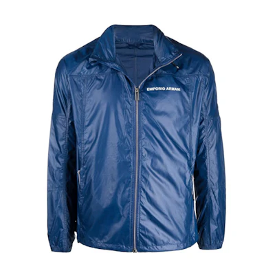 Emporio Armani FW21 Solid Logo Lightweight Jacket Blue 6K1B64-1NWNZ-0938