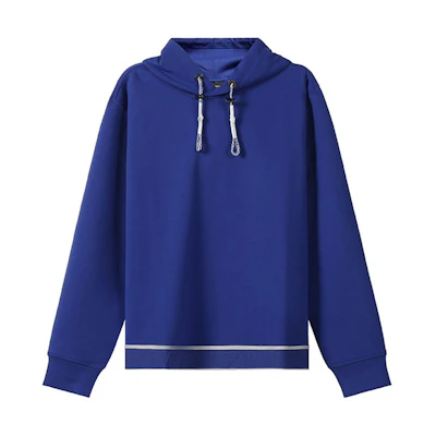 Emporio Armani FW21 Striped Drawstring Hoodie Men’s Azure Blue 3K1MD8-1JHSZ-0921