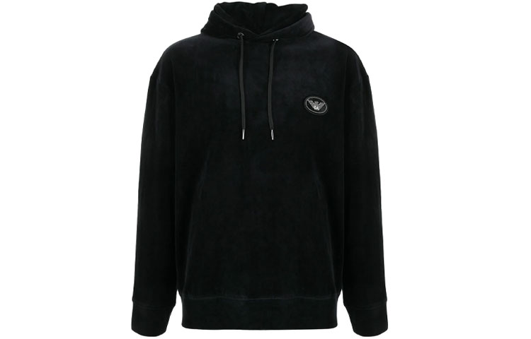 Emporio Armani FW21 Velvet Logo Hoodie Black 6K1M89-1JDPZ-0999 圖 2