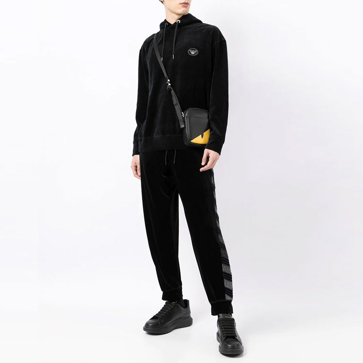 Emporio Armani FW21 Velvet Logo Hoodie Black 6K1M89-1JDPZ-0999 圖 3