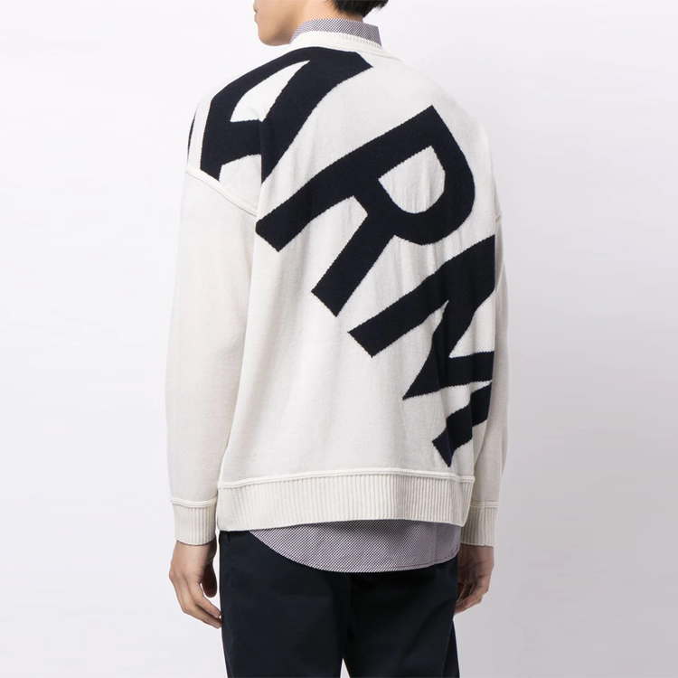 Emporio Armani FW21 White Knit Wool Sweater with Logo Design. 3K1MT9-1MD2Z-0101 圖 4