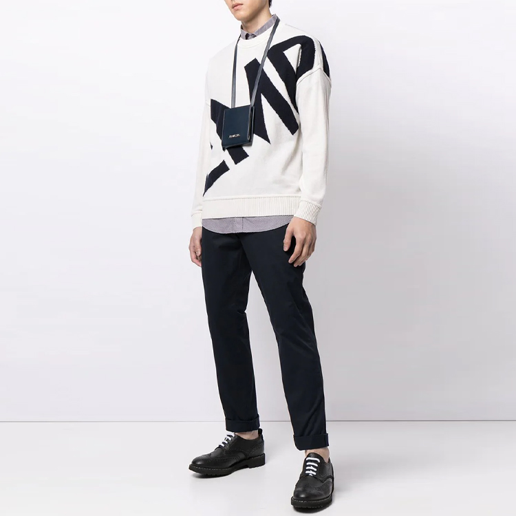 Emporio Armani FW21 White Knit Wool Sweater with Logo Design. 3K1MT9-1MD2Z-0101 圖 5