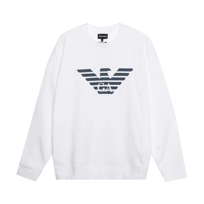 Emporio Armani FW21 White Logo Print Sweatshirt 8N1MR6-1JRIZ-F108