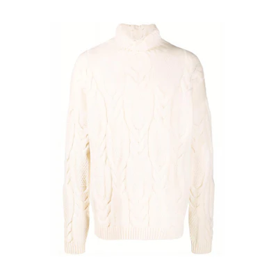 Emporio Armani FW21 White Wool Turtleneck Sweater Casual Design 6K1MW5-1M34Z-0102