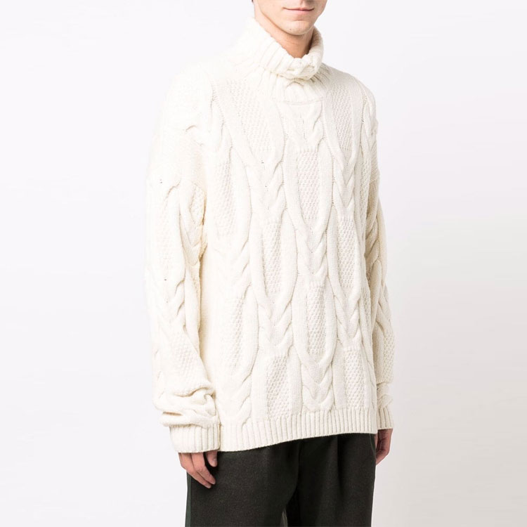 Shop エンポリオアルマーニ FW21 ホワイト ウール タートルネック セーター カジュアルデザイン 6K1MW5-1M34Z-0102