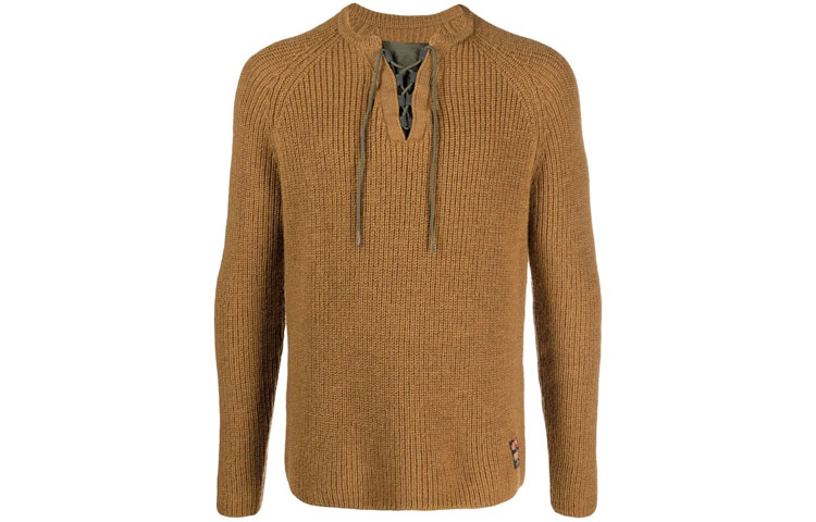 EMPORIO ARMANI FW21 Yellow Wool Sweater with Lace-Up Detail. 6K1MZ1-1M5EZ-0259 圖 2